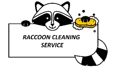 Raccoon cleaning services company logo